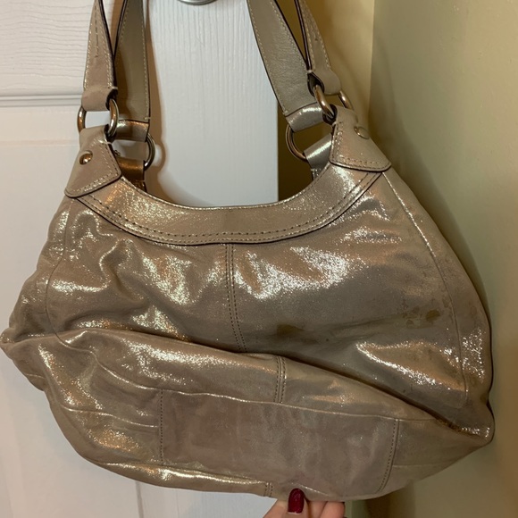 Coach Sparkly Silver Shoulder Purse - Picture 5 of 8